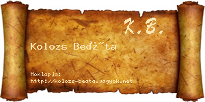 Kolozs Beáta névjegykártya